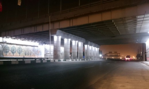 نورپردازی پل کفش ملی در محدوده بزرگراهی فتح